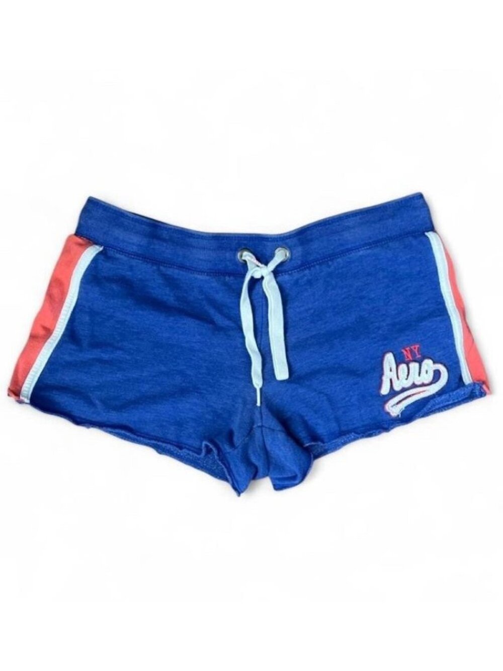 Aeropostale Aero Womens Blue Jersey Athletic Shorts Drawstring Elastic Waist S